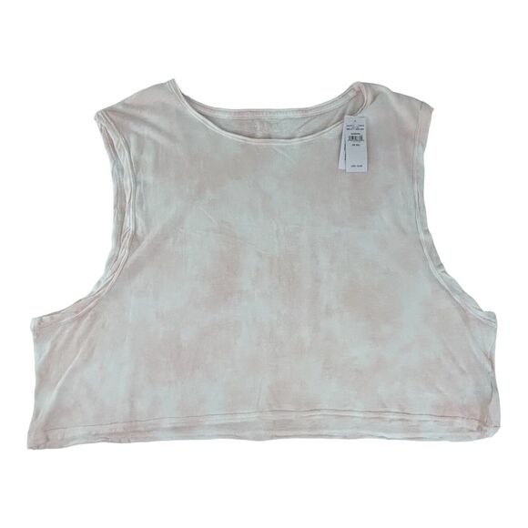 American Eagle Light Pink Tie Dye Muscle Tee Boat Neck Cropped Cotton Sz XXL NWT - Picture 3 of 11